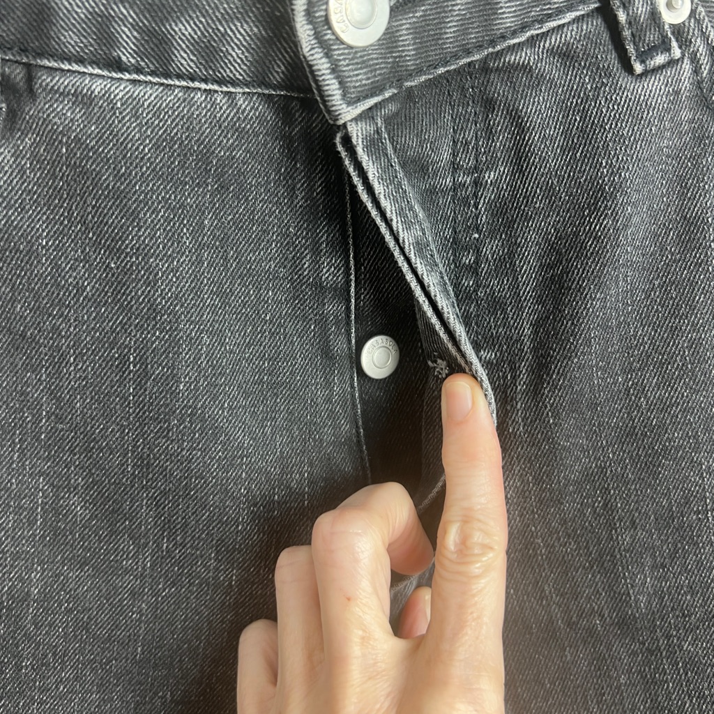 Casasola It42 Or Us6/8 100% Cotton Washed Black High Rise Straight Leg Jeans — image 4 of 8